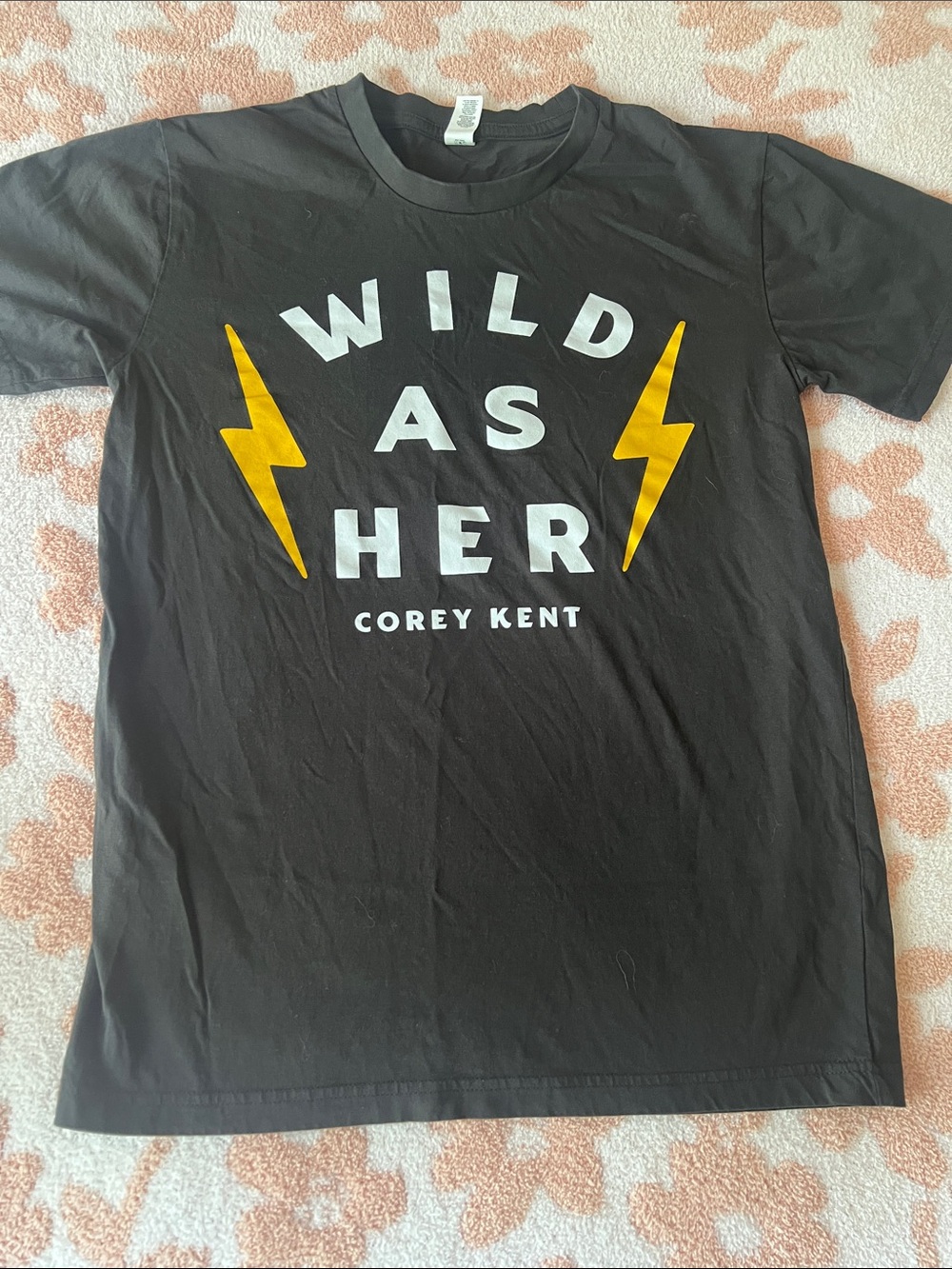 Wild As Her Corey Kent Graphic Tee - Black with Yellow Lightning